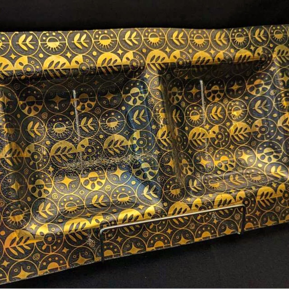 Georges Briard vintage glass serving tray